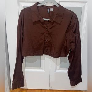 NWOT Cropped Button Up